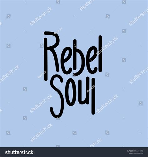 Rebel Soul Modern Typography Vector Lettering เวกเตอร์สต็อก ปลอดค่า