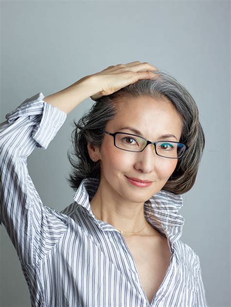 over50 s gray hair style mayuko miyahara from japan grey silver white hair white hair