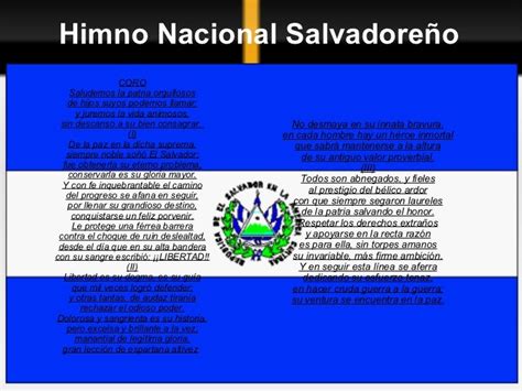 Himno Nacional De El Salvador Letra Completa Slidesharefile