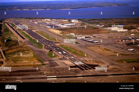 Runway At The Ted Stevens Anchorage International Airport Stock Photo