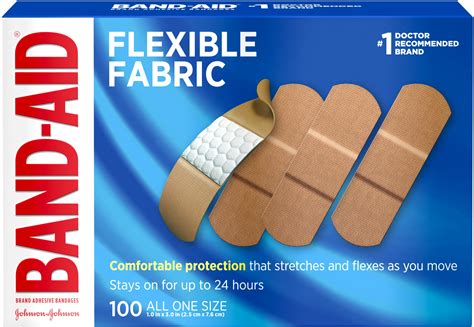 2 Pack Band Aid Flexible Fabric All One Size Adhesive Bandages 100