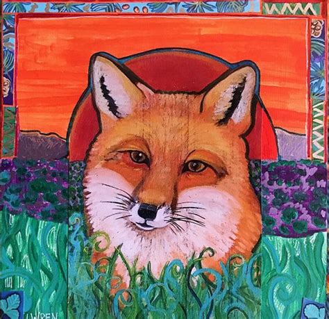 Mixed Media Collageprints Red Fox Print Collage Fox Art Mixed