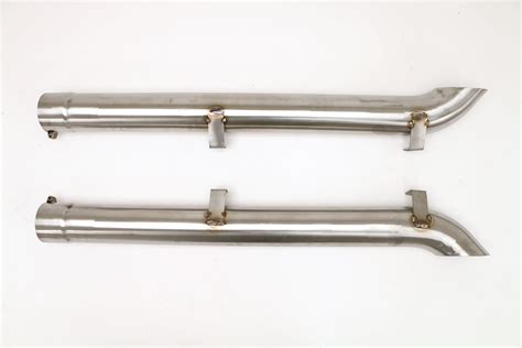 Chevy C3 Corvette Insulated Side Pipes Brushed Stainless Steel Fcor