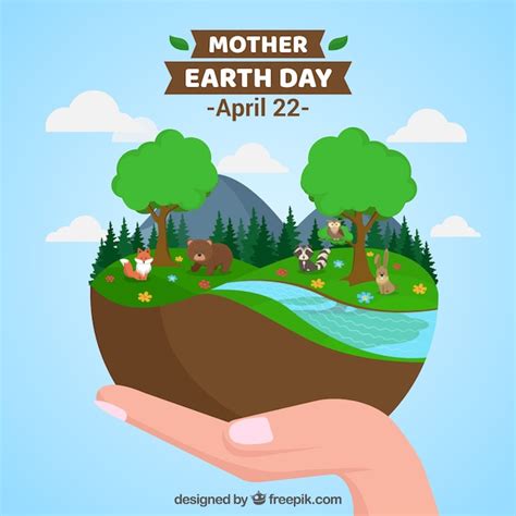 Fondo Feliz Día De La Madre Tierra Descargar Vectores Gratis