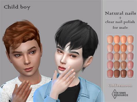 The Sims Resource Natural Nails For Male Short Matte And Glossy Child