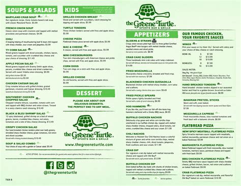 The Greene Turtle Sports Bar and Grille Menu - Urbanspoon/Zomato
