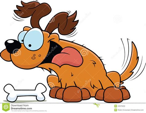 Cartoon Happy Dog With Bone Stock Vector Image 44976222