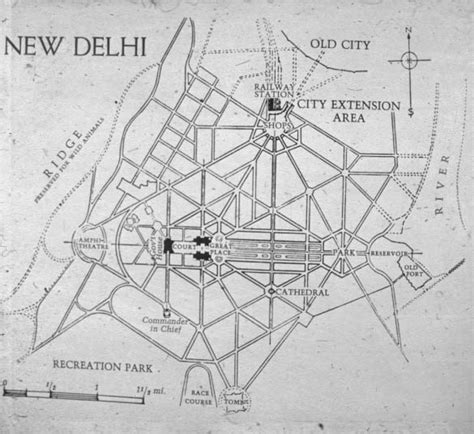 New Delhi Mapplan Urban Design Plan Historical Architecture Map