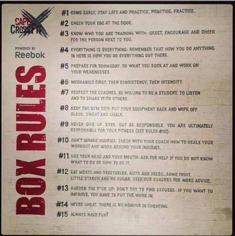 Box Rules Crossfit Paleo And Primal Pinterest