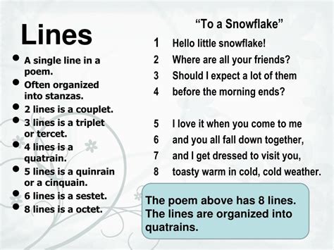 A group of lines in a repeated pattern f.: PPT - Elements of Poetry PowerPoint Presentation - ID:211511