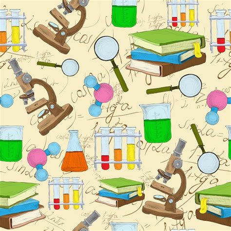 Hand Drawn Science Pattern Free Vector