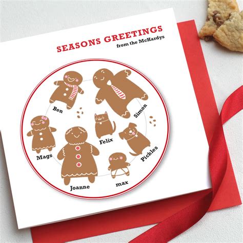 Pack Of Personalised Gingerbread Christmas Cards By Quirky Chocolate