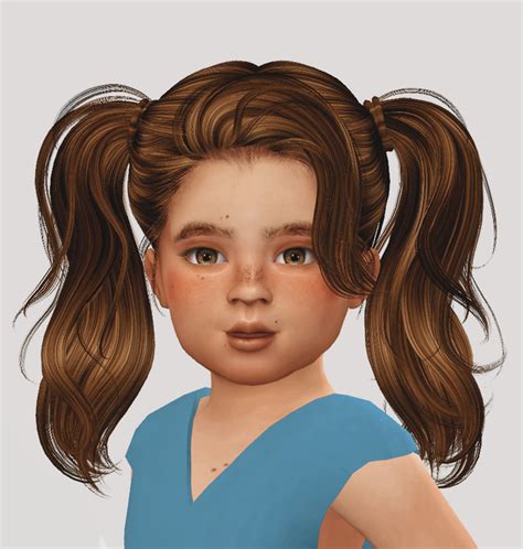 Sims4 Custom Content Toddler Pony Tails Toddlersims4 Sims Hair Kids