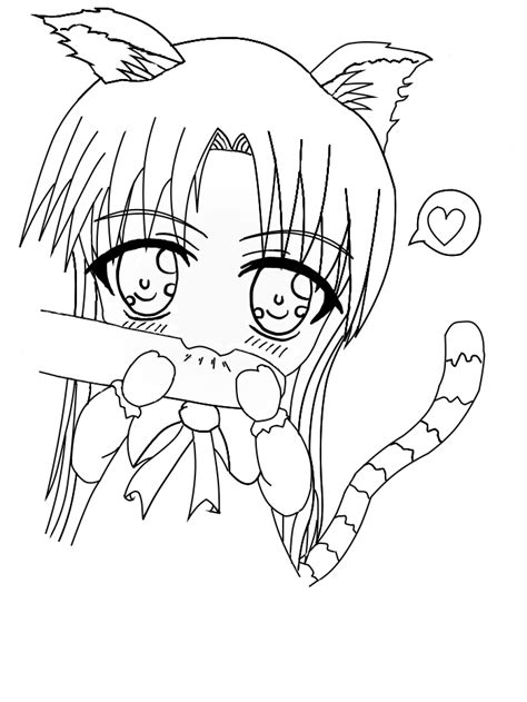 Cute Anime Girl Neko Chibi Coloring Pages Map Of World