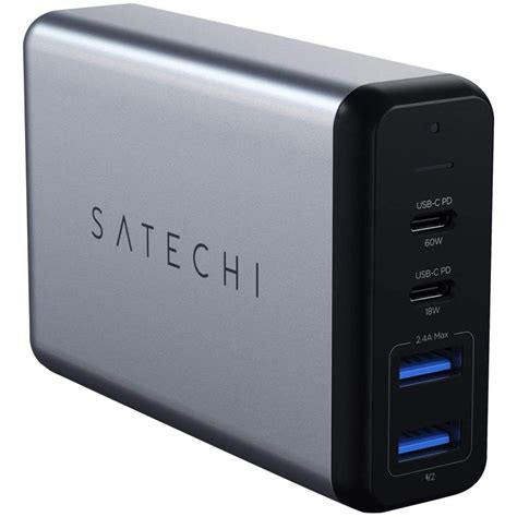 Incarcator Laptop Satechi Dual Type C Pd Travel Charge 75w Space Gray
