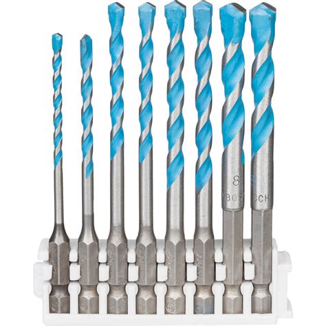 Bosch 8 Piece Hex 9 Multi Construction Drill Bit Set Multi Material