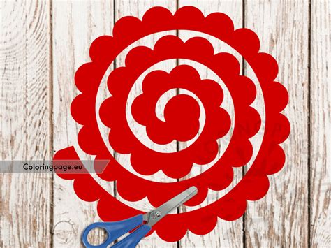 Rolled Rosette Flower Template Coloring Page