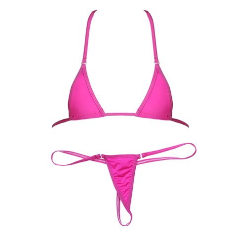 buy women micro g string bikini 2 piece sliding top thong small bra swimsuit set online at