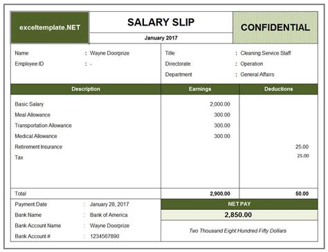 10 Payslip Template Word Excel And Pdf Templates