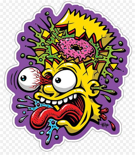 Bart Simpson Drawing Art Museum Poster Stickers Bart Simpson
