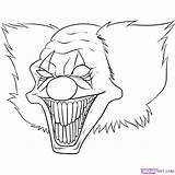 Drawing Scary Clown Drawings Killer Clowns Halloween Draw Cool Trace Coloring Pages Simple Faces Line sketch template