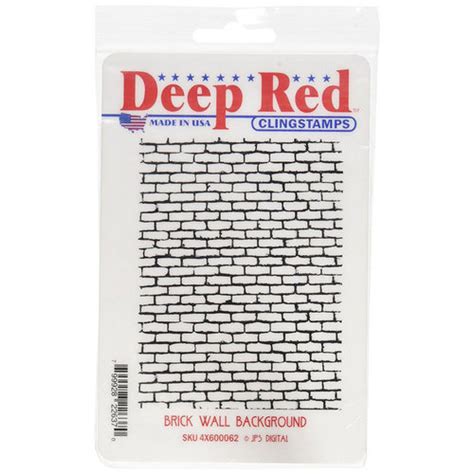 Deep Red Stamps Brick Wall Background Stamp