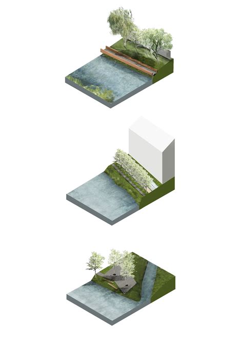 River Bank Architecture Urban Planning Design Ds Original Landscape