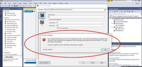 Ole Db Connection Error While Connecting Oracle Database Using Ssis