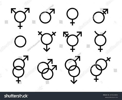 Set Gender Symbols Icons Different Sexual Stock Vector Royalty Free 2076528691