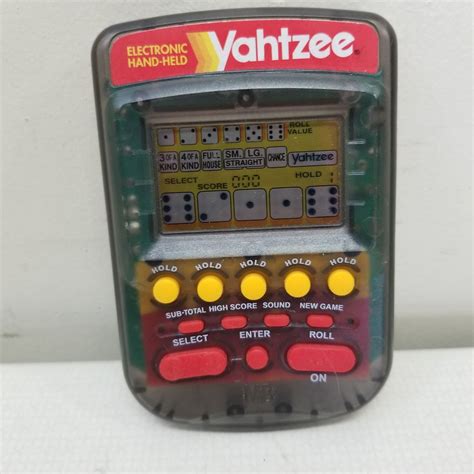 Vintage 1995 Hand Held Electronic Yahtzee Game Milton Bradley Mb Black