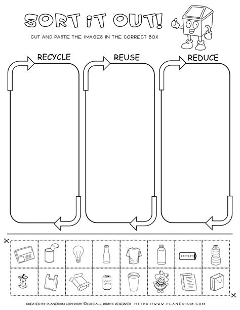 Printable Recycling Sorting Activity Worksheet Printable Word Searches