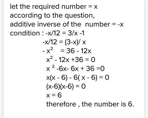 The Additive Inverse Of A Number Divided By 12 Is The Same As One Less Than Three Times Its