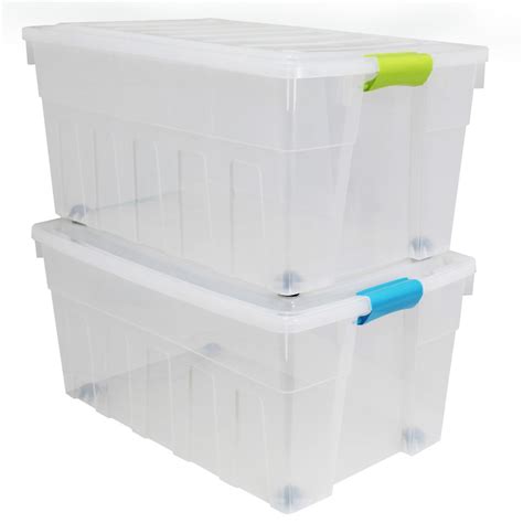 120l Plastic Storage Bin Box Large Container Drawer Wardrobe Shoes Toys Clothes Ebay