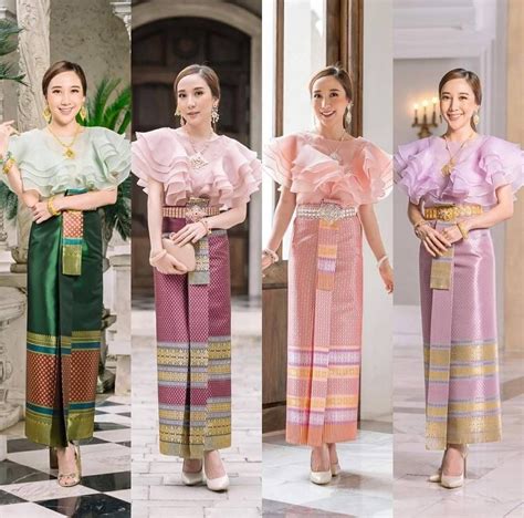 Stunning Traditional Thai Dresses For Women Glass Fabric Top Etsy