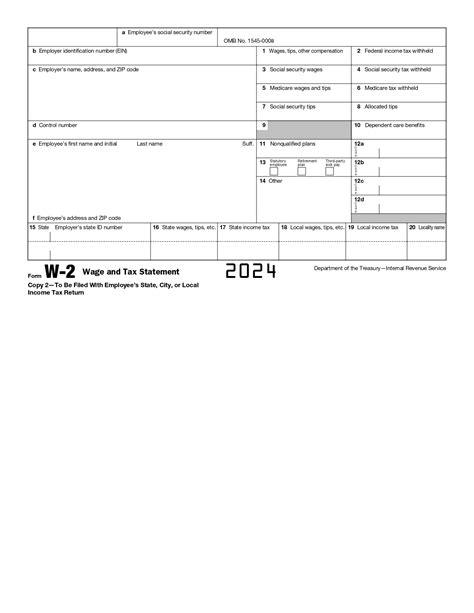 W2 Form 2024 Printable - IRS Tax Forms 2024