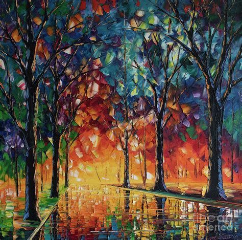 Seasons Autumn Rain Landscape Painting Painting By Willson Lau Pixels