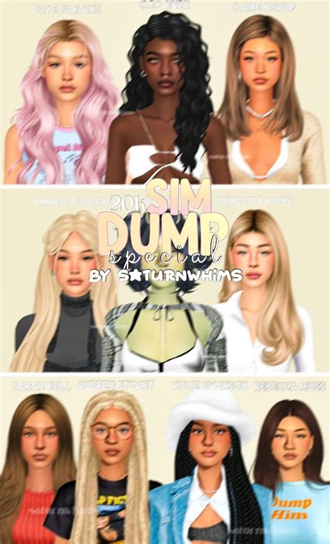 20k Follower Sim Dump Part 1 Patreon In 2023 Sims Sims Hair Sims