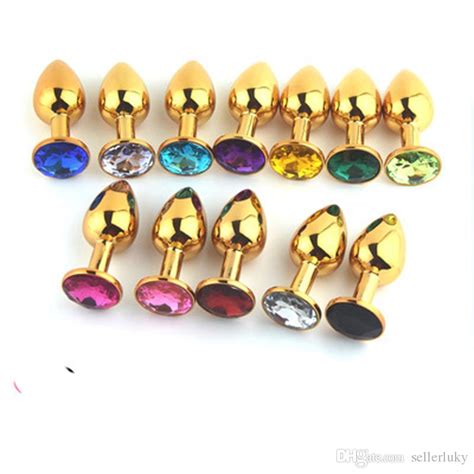 Gold Metal Mini Anal Toys Butt Plug Booty Beads Sex Toy Stainless Steel Crystal Jewelry Sex Toys