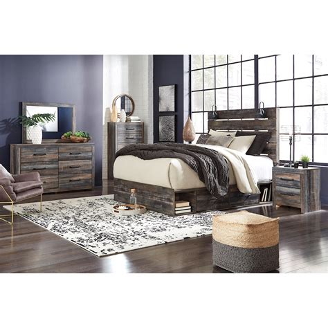 Ashley Signature Design Drystan B211b13 Rustic Queen Storage Bed With 4