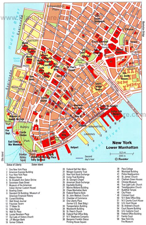 Battery Park City Parking Map Map Of Lower Manhattan Planetware