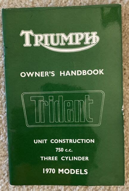 Triumph T150 Trident 1970 Owners Handbook Manual Book 99 0890 Ebay