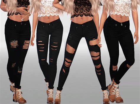 High Quality Ripped Jeans Found In Tsr Category Sims 4 Female Everyday