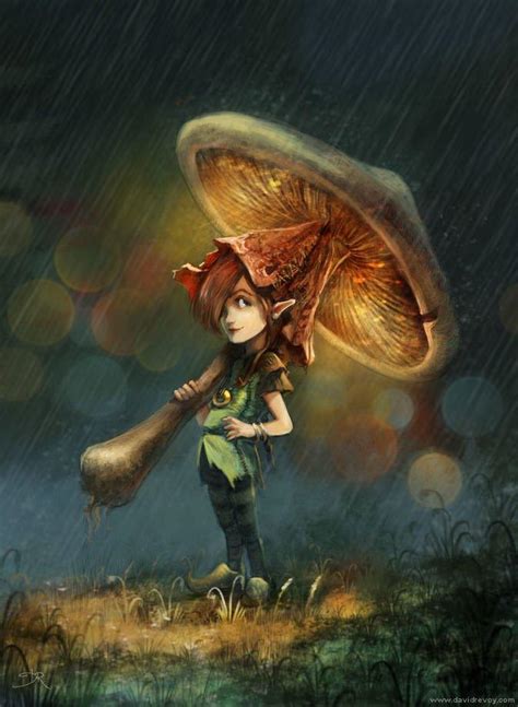 Pixie Girl Mushroom Umbrella Cute Fairy Tale Creature