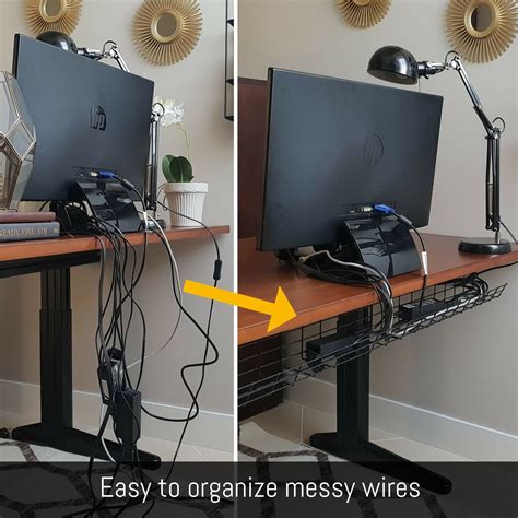 Under Desk Cable Management Tray Cable Organizer For Wire Management