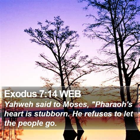 exodus 7 14 web yahweh said to moses pharaoh s heart is