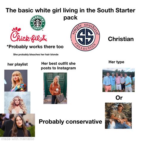 The Basic White Girl Living In The South Starter Pack Rstarterpacks