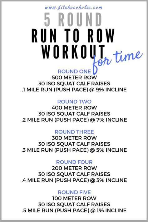 Run Row And Blast Calories This 5 Round Run To Row Workout Inspired