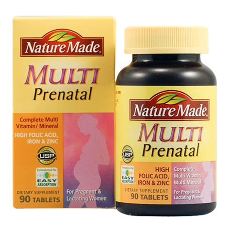 Nature Made Multi Vitamin Prenatal Tablets For Pregnant And Lactating Women 90 Ea