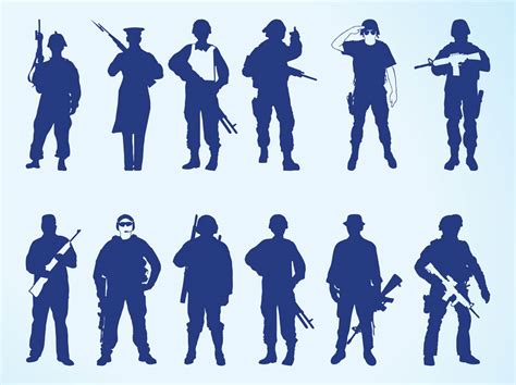 Silhouettes Of Soldiers Vector Art And Graphics