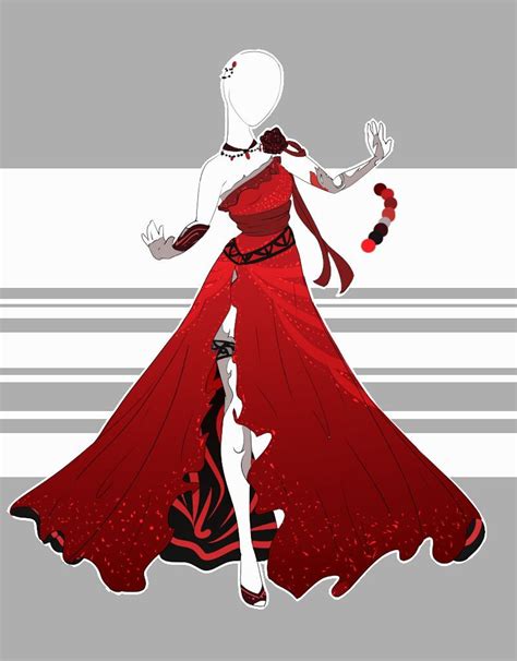 Beautiful Dresses Outfit Adoptable Fashion Design Drawings Art Clothes